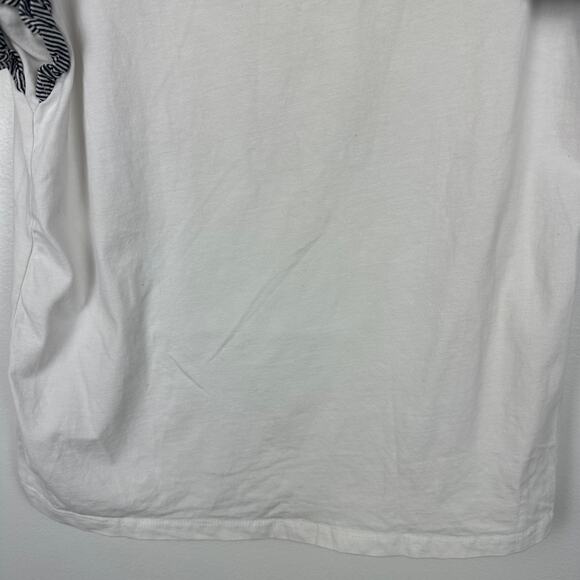 Classic Blue Jeans Womens Frida Kahlo Print Ruffle Short Sleeve White Top Small - Picture 7 of 9